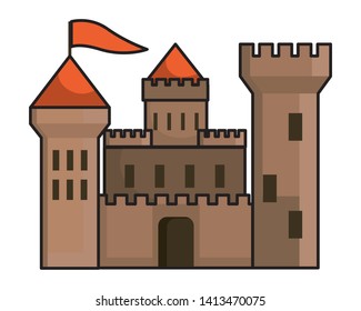 Isolated castle with pennants design vector illustration