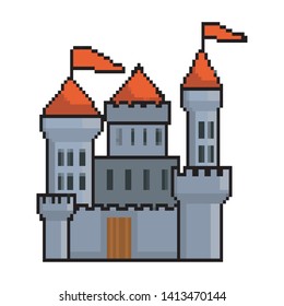 Isolated castle with pennants design vector illustration