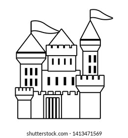 Isolated castle with pennants design vector illustration