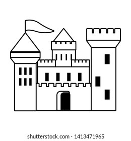 Isolated castle with pennants design vector illustration