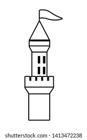 Isolated castle with pennants design vector illustration