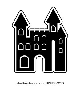 Isolated castle of terror icon. Halloween season icon - Vector