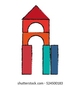 Isolated castle toy design