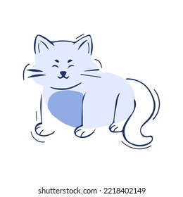 Isolierte katzenblaue Silhouette, Vektorgrafik