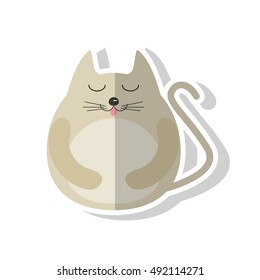 Isolated cat cartoon design