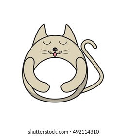 Isolated cat cartoon design