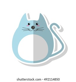 Isolated cat cartoon design