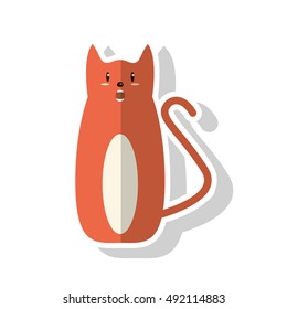 Isolated cat cartoon design