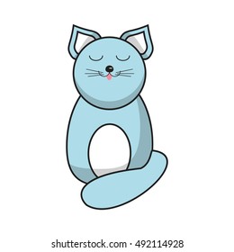 Isolated cat cartoon design