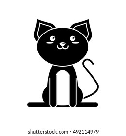 Isolated cat cartoon design