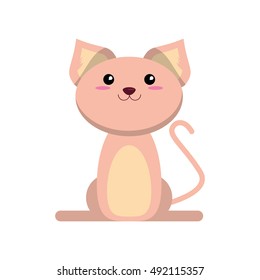 Isolated cat cartoon design