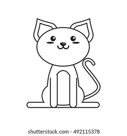 Isolated cat cartoon design