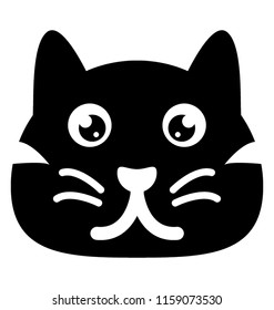 
Isolated cat face solid icon
