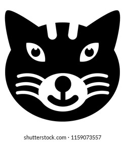 
Isolated cat face solid icon
