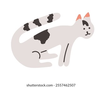 isolated cat icon in doodle style in vector. animal character for postcard sticker logo mascot poster design mascot