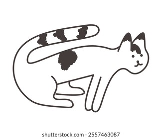 isolated cat icon in doodle style in vector. animal character for postcard sticker logo mascot poster design mascot