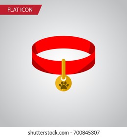 Isolated Cat Necklace Flat Icon. Kitty Collar Vector Element Can Be Used For Cat, Collar, Necklace Design Concept.