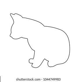  isolated cat outline on white background