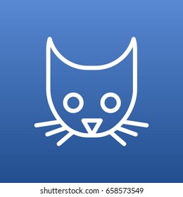 Isolated Cat Outline Symbol On Clean Background. Vector Head Element In Trendy Style.