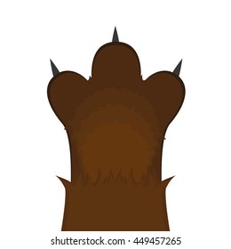 Isolated cat paw with nails, Vector illustration