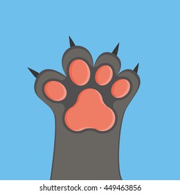 Isolated cat paw with nails, Vector illustration