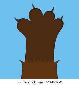 Isolated cat paw with nails, Vector illustration