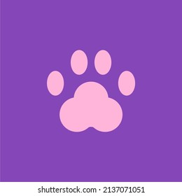Isolated cat paws simple vector logo design