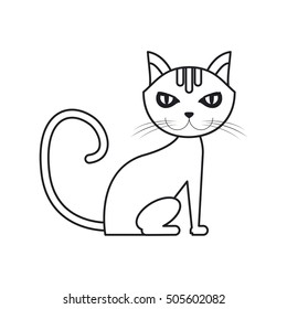 Isolated cat pet design