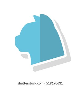 Isolated cat pet silhouette design