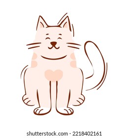 Ilustración vectorial de silueta de gato aislado