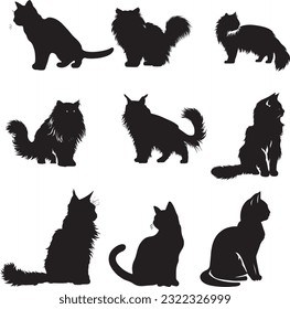 Isolated cat silhouette vector illustration, logo, print decorative item etc