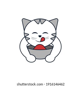 Isolated cat vector illustration. Flat illustration of cat. Cute cat logo illustration