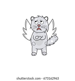 isolated cat with wings