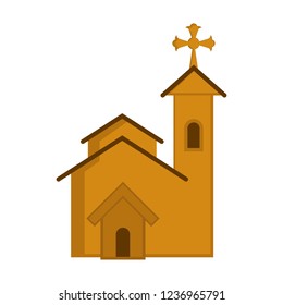 Isolated catholic church image. Vector illustration design