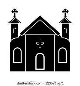 Isolated catholic church silhouette. Vector illustration design