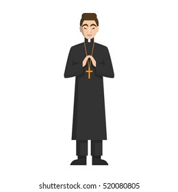 Isolated Catholic Priest Standing On White Stock Vector (Royalty Free ...