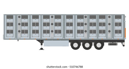 Isolated cattle trailer on a white background. Vector illustration