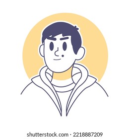 Hombre caucásico aislado dibujar ilustración vectorial