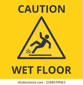Isolated Caution Wet Floor Symbol
