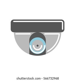 Isolated CCTV camera on white background. Concept of safety, guardiance, security and observing.