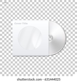  Isolated cd disk on transparent background.  Vector illustration.