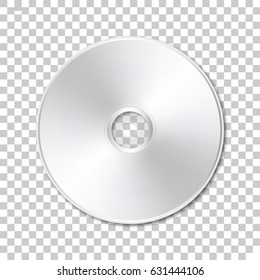  Isolated cd disk on transparent background.  Vector illustration.