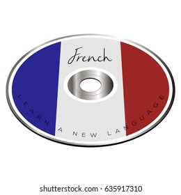 Isolated cd with the french flag, Vector illustration