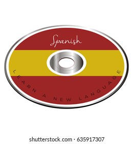 Isolated cd with the spanish flag, Vector illustration