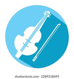 Isolated cello icon Flat design Musical instrument Vector