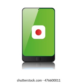 Isolated cellphone with an app icon, Vector illustration