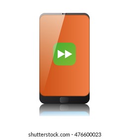 Isolated cellphone with an app icon, Vector illustration