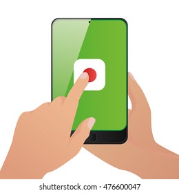 Isolated cellphone with an app icon, Vector illustration