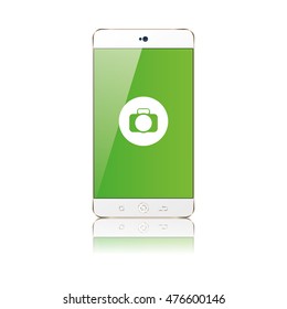 Isolated cellphone with an app icon, Vector illustration