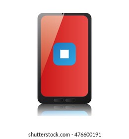 Isolated cellphone with an app icon, Vector illustration